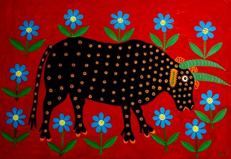 Maria Prymachenko Show in Lviv 2009 | Taras Boychuk | Flickr Indian Folk Art Painting, Maria Prymachenko, Art Whimsical, Ukrainian Art, Indian Folk Art, Naive Art, Folk Art Painting, Print Inspiration, Painting Inspo