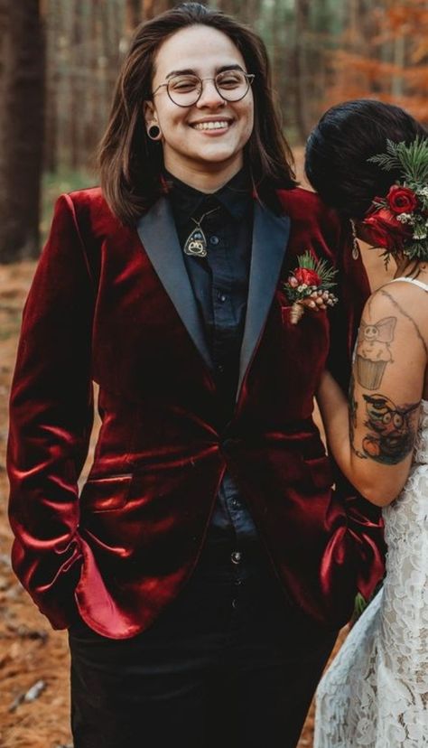 Black And Red Tux, Red Velvet Tuxedo, Burgundy Tuxedo Jacket, Fae Wedding, Red Tux, Enchanted Forest Prom, Dark Red Wedding, Prom Tux, Velvet Suit Jacket