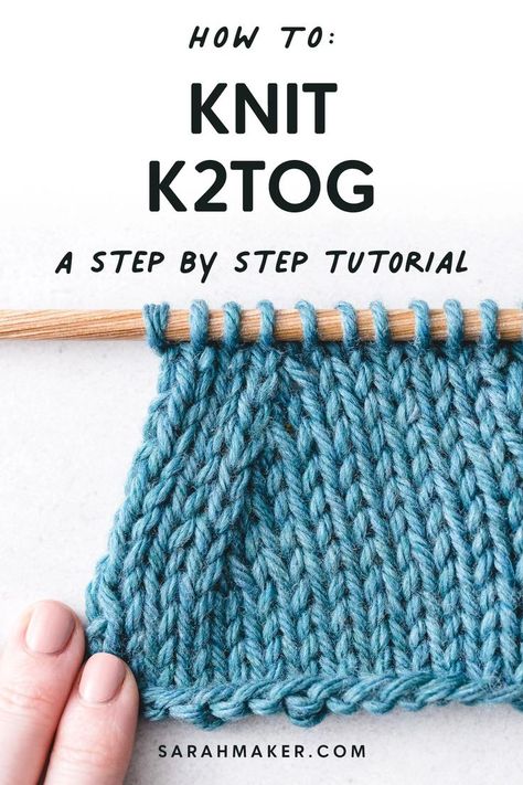 how to knit k2tog Knitting Bag Pattern, Yarn Tools, Knit Stitches, Learn How To Knit, How To Knit, Knit Stitch, Knitting Tutorial, Knitting Techniques, Easy Knitting