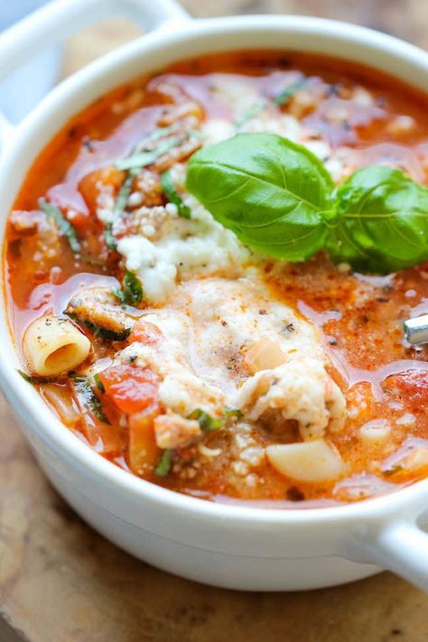 A MUST SEE roundup of 50+ soup recipes, just in time for fall!! { lilluna.com } Cheesy Soup, Hearty Soup Recipes, Italian Sausage Soup, Cheesy Pasta, Lasagna Soup, Winter Soups, Soup And Sandwich, Bowl Of Soup, The Soup