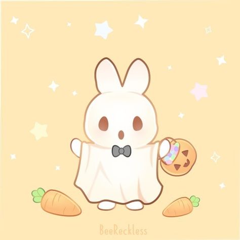 Cute Halloween Animals Drawing, Kawaii Fall Aesthetic, Fall Animal Drawings, Cute Halloween Cartoons, Halloween Cute Art, Cute Drawings Halloween, Halloween Cute Drawings, Halloween Cartoon Art, Cute Fall Drawings