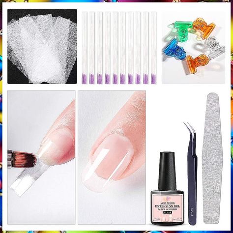 Fiberglass Nail Extension Kit with Building Gel Magical Silk Fiberglass Nail Wrap Form Quick Building Fiber Extension Gel, Na Extension Nail Art, Silk Nails, Fiberglass Nails, Acrylic Nail Polish, Silk Fiber, Gel Extensions, Coffin Shape Nails, Nail Forms, Nail Nail