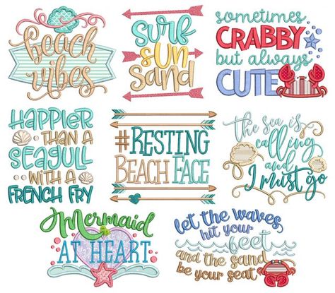 Beach Word Art 4 Art Sayings, Beach Words, Christmas Songs Lyrics, Best Christmas Songs, Christmas Lyrics, Embroidery Store, Holiday Songs, Embroidery Transfers, Embroidery Patterns Vintage