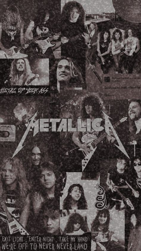 Lazy post #metallica #blackandwhite #aesthetic #wallpaper #80s #90s #thrashmetal #music #kirkhammett #jameshetfield #cliffburton #jasonnewsted #larsulrich #metal #musician #band Metal Band Wallpaper Iphone, Metal Wallpapers Music, Metallica Collage Wallpaper, Rock Band Wallpaper Iphone, Metallica Phone Wallpapers, Wallpaper Metallica Band, Aesthetic Band Wallpaper, Metal Head Wallpaper, 80s Rock Bands Wallpaper