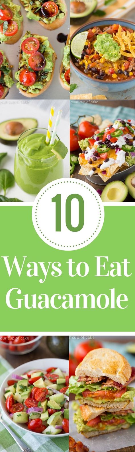 10 Ways to Eat Guacamole - Your Cup of Cake Guacamole Bruschetta, Skeleton Cupcakes, Guacamole Recipes, Yogurt Covered Pretzels, Bacon Avocado, Covered Pretzels, Taco Party, Fiber Diet, Healthier Food