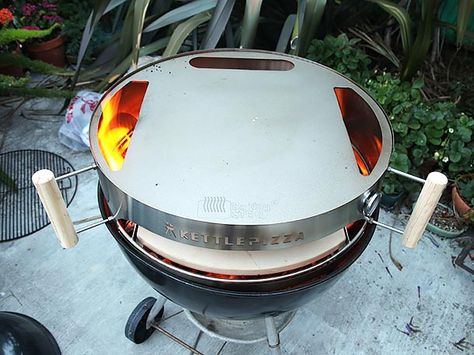 The Pizza Lab: We Test KettlePizza and Baking Steel's New Joint Pizza Oven Kettle Pizza Oven Weber Grill, Weber Pizza Oven, Backyard Grilling Area, Pizza Station, Oven Ideas, Fast Pizza, Weber Charcoal Grill, Brick Ovens, Weber Grills