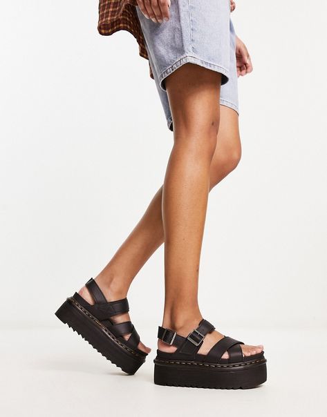 Shoes by Dr Martens It’s open-toe season Pin-buckle fastenings Crossover straps Platform sole Dr Martens Platform Sandals Outfit, Dr Marten Voss, Dr Marten Sandals Outfit, Doc Martens Voss, Dr Martens Voss Ii, Doc Martens Platform, Doc Martens Sandals, Platform Sandals Outfit, Dr Martens Voss