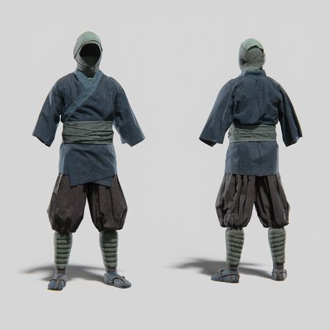 Japanese Farmer Clothes, Japanese Peasant Clothing, Puppet Clown, Samurai Fashion, Story Clothes, Peasant Clothing, Orientation Outfit, Winter Wear For Men, Medieval Japanese