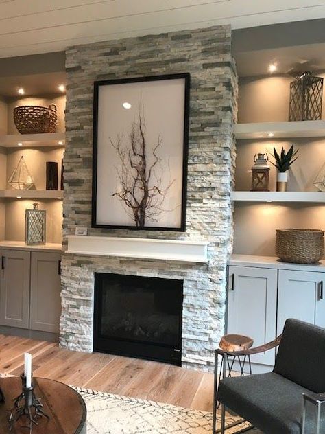 Tv Built Ins, Electric Fireplace Ideas With Tv, Fireplace Ideas With Tv, Electric Fireplace Ideas, Built In Around Fireplace, Fireplace Redo, Most Pinned, Built In Shelves Living Room, Living Room Built Ins