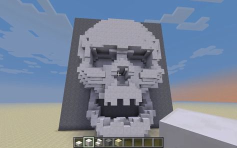 Minecraft Skull Build, Skull Minecraft, Minecraft Skull, Streamer Dr, Minecraft Ideas, Mountain House, Minecraft, Building, Quick Saves