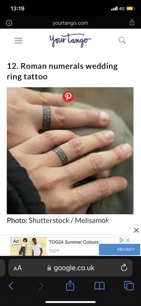 Roman Numeral Ring Tattoo, Date Finger Tattoo, Tattoo Rings, Roman Numeral Ring, Roman Numerals Dates, Ring Tattoo, Wedding Ring Tattoo, Ring Tattoos, Finger Tattoo