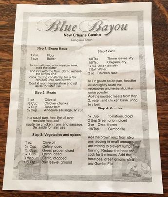 Blue Bayou Gumbo (Original Disney Recipe) Blurry Selfie, Disneyland Recipes, New Orleans Gumbo, Disney Inspired Food, Cajun Food, New Oven, Disney Recipes, New Stove, Disneyland Food