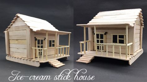 Small house by using ice cream sticks/ popsicle sticks which is easy to make and best for decoration and gifting purposes. #Popsicle #ice cream stick #craft #house #small house #Popsicle craft #ice cream stick craft #Popsicle house #handmade Ice Cream Stick House, Popsicle House, Popsicle Stick Crafts For Adults, Stick House, Ice Cream Stick Craft, Popsicle Stick Crafts House, Diy Fairy Door, Popsicle Stick Crafts For Kids, Popsicle Ice Cream