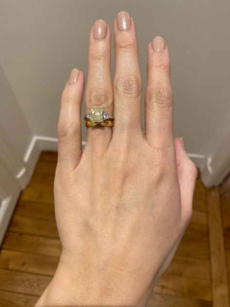 Tina Kunakey Wedding, Thick Wedding Bands, Motivation Movies, Tina Kunakey, Yellow Diamond Ring, Bride Jewelry Set, Yellow Diamond Engagement Ring, Yellow Sapphire Rings, Cute Engagement Rings