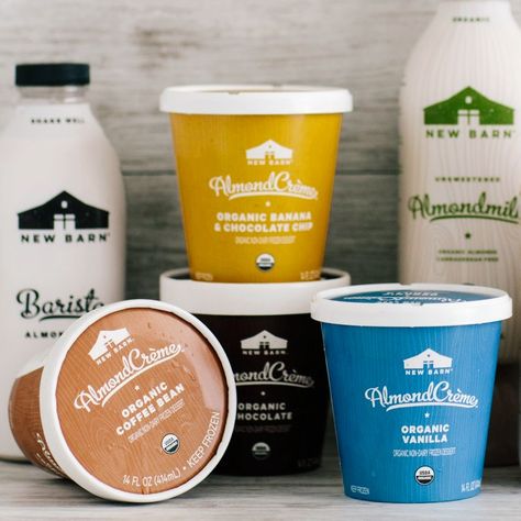 New Barn AlmondCrème Review - Dairy-Free, Certified Organic Ice Cream that's now Vegan too! We have ingredients, allergen info, availability, ratings, and more! Dairy Free Appetizers, Chocolate Extract, Organic Ice Cream, Dairy Free Cheesecake, Natural Grocers, Dairy Free Ice Cream, High Chaparral, Dairy Free Diet, Dark Roast Coffee