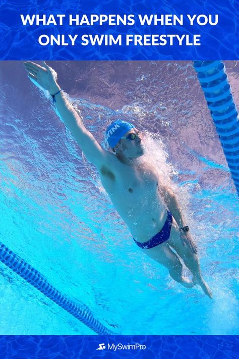 When you go to the pool, do you just swim back and forth continuously? Do you only know how to swim freestyle or the front crawl? If so, this isn’t helping you swim faster, and you might even get injured! We’re sharing what happens when you only swim freestyle, and some workout ideas to improve your training. Freestyle Swimming, How To Get Faster, Best Swimmer, Swim Practice, How To Swim, Swimming Tips, Swimming Workout, Workout Ideas, What Happens When You