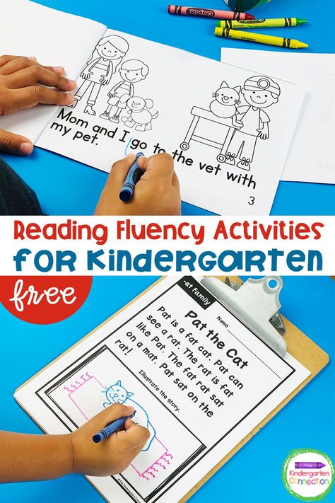 Level A Reading Activities, Kindergarten Learn To Read, How To Help My Kindergartener Read, Teaching Reading In Kindergarten, How To Teach Reading Kindergarten, Kindergarten Fluency Activities, Fluency Activities Kindergarten, Learning To Read Kindergarten, Learning To Read Activities