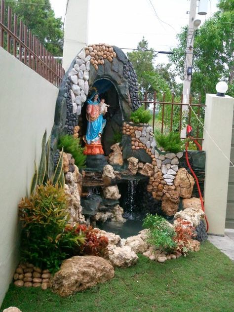 Grotto Ideas, Grotto Design, Small Garden, Philippines, Statue, Plants, Design