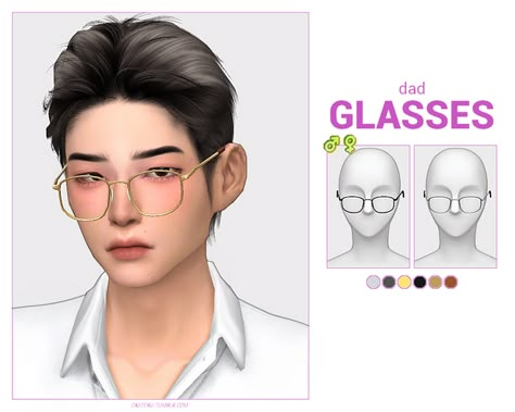 DAD GLASSES | casteru on Patreon Mods Sims 4, Los Sims 4 Mods, Sims 4 Men Clothing, Sims 4 Hair Male, Sims 4 Male Clothes, Sims 4 Piercings, Sims Packs, Sims 4 Anime, Pelo Sims