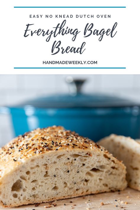 Everything Bagel Bread, Bagel Bread, Oven Bread, Plat Vegan, A Loaf Of Bread, Dutch Oven Bread, Artisan Bread Recipes, Pan Integral, Dutch Oven Cooking