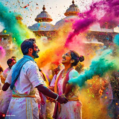 Holi celebration wallpaper 🎉 Holi Couple, Celebration Wallpaper, Holi Celebration, Indian Festival, Couples Images, Happy Holi, Indian Festivals, Couple Art, Couple Posing