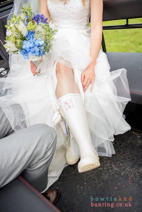 Wearing wellies on my wedding day! Wedding Wellies Brides, Wedding Wellington Boots, My Wedding Day, Woodland Wedding, My Wedding, Wedding Sneaker, Wedding Shoe, Wedding Day, How To Wear