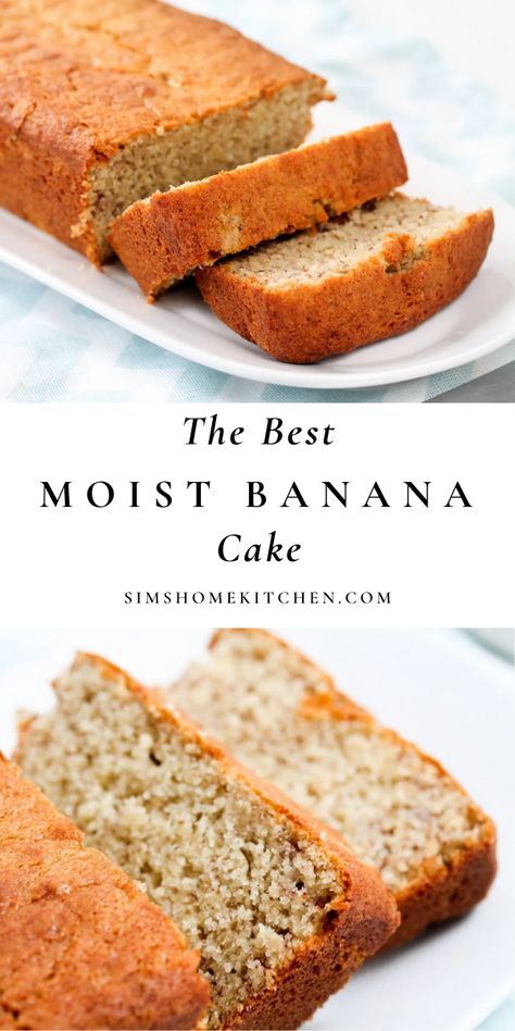 Banana Cake Recipe With Buttermilk, Banana Cake With Oil, Best Moist Banana Bread Recipe, Best Moist Banana Bread, Fluffy Banana Cake, Homemade Banana Cake, Easy Banana Cake Recipe, Banana Loaf Cake, Moist Banana Cake