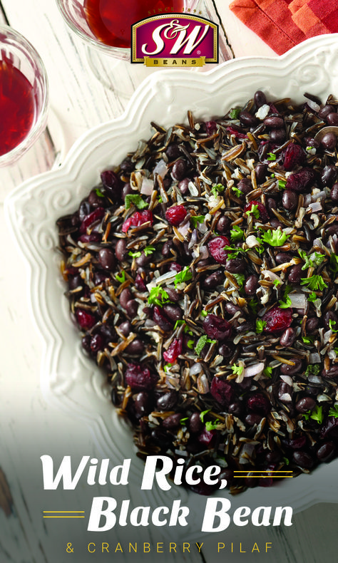 Add variety to your holiday table with this Wild Rice, Black Bean & Cranberry Pilaf! | S&W Beans | Holiday Side Dish | Easy Entertaining | Pilaf Recipes | Homemade | Cooking with Beans | Wild Rice Recipes | Black Beans Black Beans And Wild Rice Recipes, Wild Black Rice Recipes, Wild Rice Recipes Side Dishes, Recipes Black Beans, Vegan Goulash, Black Rice Recipe, Rice Recipes Side, Fun Foods To Make, Wild Rice Recipes