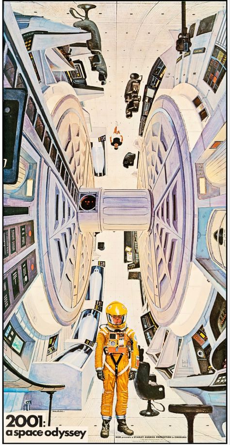 2001: A Space Odyssey (1968) | Poster art by Robert McCall A Space Odyssey, Movie Artwork, 2001 A Space Odyssey, Sci Fi Films, Space Odyssey, Science Fiction Film, Space Suit, Movie Poster Art, Science Fiction Art