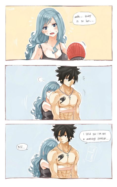 Gruvia Fanart, Fairytail Couples, Ice Mage, Fairy Tail Juvia, Juvia And Gray, Fairy Tail Gruvia, Fairy Tail Gray, Fairy Tail Funny, Fairy Tail Comics