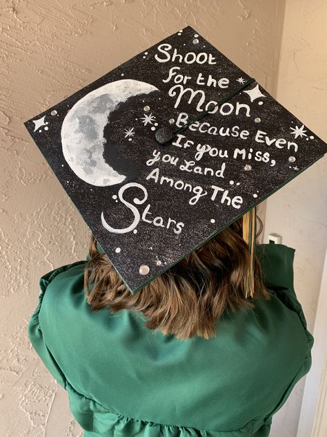 Painted Graduation Cap Designs, Astronomy Graduation Cap, Galaxy Graduation Cap, Premed Graduation Cap, English Graduation Cap, Graduation Cap Designs Song Lyrics, Moon Graduation Cap, History Graduation Cap, Highschool Graduation Cap Designs