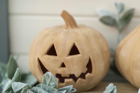 DIY Project: Terracotta Pumpkins Terracotta Pumpkins, Traditional Greenhouses, Pumpkin Vegetable, Decorate For Halloween, Outdoor Living Diy, Diy Greenhouse, Halloween This Year, Perfect Sense, Greenhouses