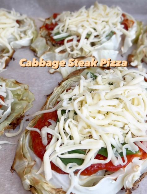 Cabbage Steak Pizza Seasoning For Cabbage, Cabbage Pizza, Cabbage Steak, Baked Cabbage Steaks, Steak Pizza, Baked Cabbage, Cabbage Steaks, Hearty Dinner, Support People