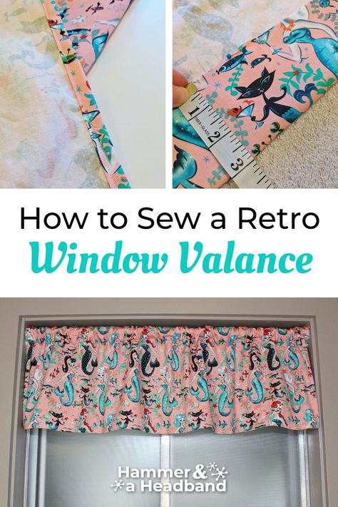 Diy Valances For Windows, Diy Valance Curtains, Diy Window Valance Ideas, How To Make A Valance, Curtain Valance Ideas, Sewing Curtains Valance, Valance Diy, Diy Kitchen Curtains, Diy Window Valance