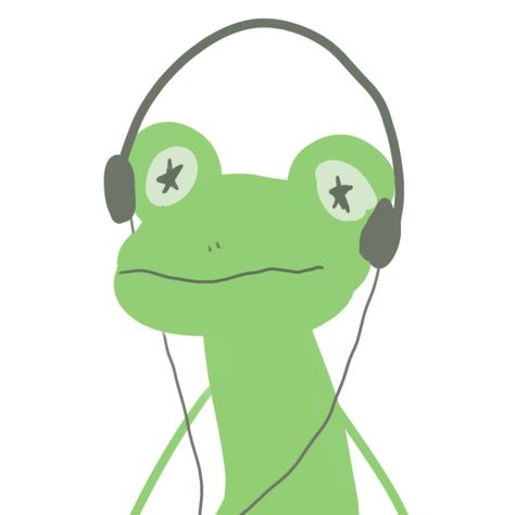 i love frogs Frog With Headphones, Frog Art, Frogs, Headphones, Drawings, I Love, Art