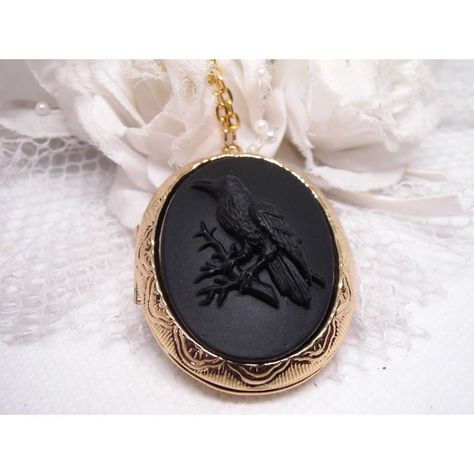 Just Listed Locket Black On Black Crow Gothic Rockabilly Earring Set Cameo Necklace Pendant Victorian Jewelry Substantial In Size At Just A Little Over 2 Inches Long Center Is 40mmx30mm **Matching Items In Our Store Badge Holder Brooch Hair Pins - Clips** **Thank You For Taking The Time To Look At Our Items. Each Item Is Handcrafted And Attention To Detail - We Send Each Item In Bubble Packaging And With Tracking To Make Sure Items Arrive In Perfect Condition. Thanks Again. Gothic Rockabilly, Viking Festival, Black Locket, Bubble Packaging, Rockabilly Earrings, Raven Color, Gothic Gifts, Black Crow, Cameo Necklace