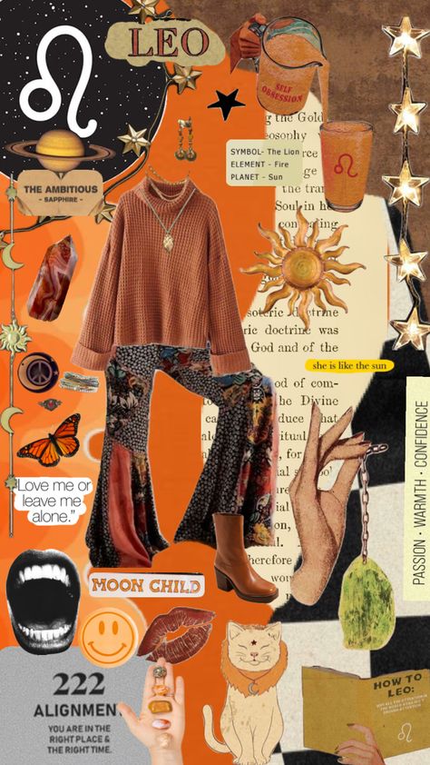 #outfitinspo #vintage #nature #beauty #vibes #wallpaper #art #zodiac #leo #horoscope #aesthetic #mood #moodboard #orange Moodboard Orange, Horoscope Aesthetic, Zodiac Leo Art, Venus In Leo, Board Outfit, Planet Sun, Leo Rising, Leo Birthday, Beauty Vibes