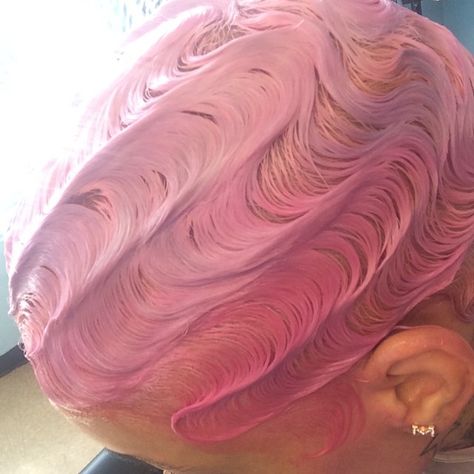 I'm a sucker for #fingerwaves Finger Waves For Black Women Dyed, Purple Finger Waves, Pink Finger Waves For Black Women, Dramatic Finger Waves, Pink Finger Waves, Editorial Fingerwaves, Finger Waves Short Hair, Finger Wave Hair, Cut Life