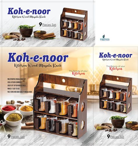 Kitchen Masala Rack Packing Design Packing Design, Design Advertising, Graphic Design Advertising, Wood Kitchen, Photoshop Adobe, Adobe Photoshop, Adobe Illustrator, Illustrator, Great Gifts