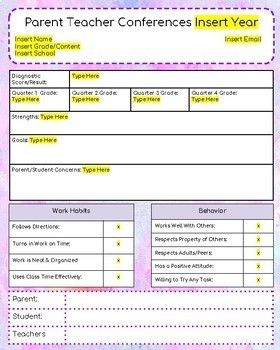 High School Syllabus, Parent Teacher Conference Forms, Parent Teacher Conference, Conference Forms, Science Homework, Meet The Teacher Template, School Forms, School Template, Letter To Teacher