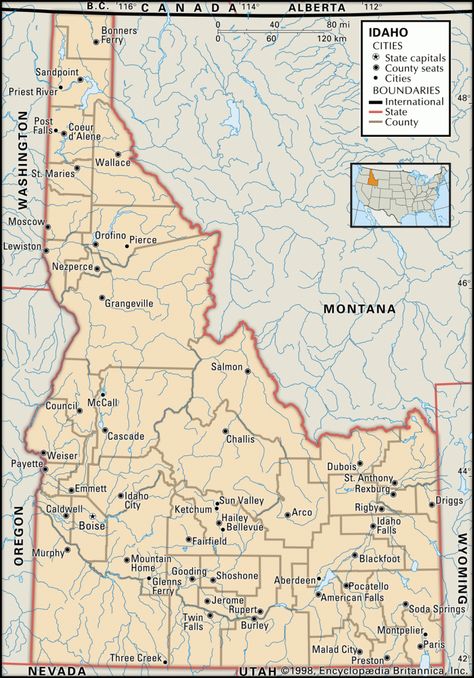 664. Idaho’s Mountain Ranges – ZandMe's 999 Good Things Hailey Idaho, Solo Climbing, Idaho City, Rexburg Idaho, County Map, State Capitals, Mountain Ranges, Twin Falls, Coeur D'alene