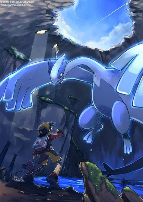 Pokemon Soul Silver- How you feel when you encounter Lugia <3 I have always loved Lugia, he is beautiful. Lugia Pokemon, Rayquaza Pokemon, Pokemon Lugia, Gijinka Pokemon, Mega Pokemon, Gold Pokemon, Pokemon Special, Pokémon Master, All Pokemon