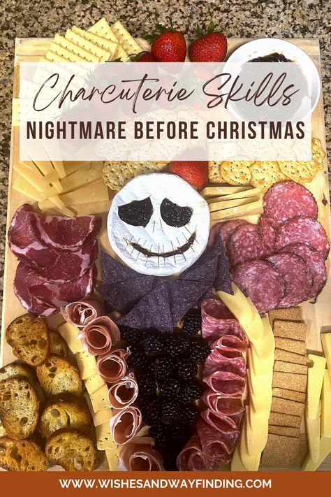 Looking to elevate your Charcuterie Board skills? Give it some character with our recipe! Nightmare Before Christmas Charcuterie, Themed Charcuterie Board, Christmas Charcuterie Board, Blue Corn Tortillas, Christmas Charcuterie, Disney Recipes, Corn Tortilla Chips, Blue Corn, Sliced Meat