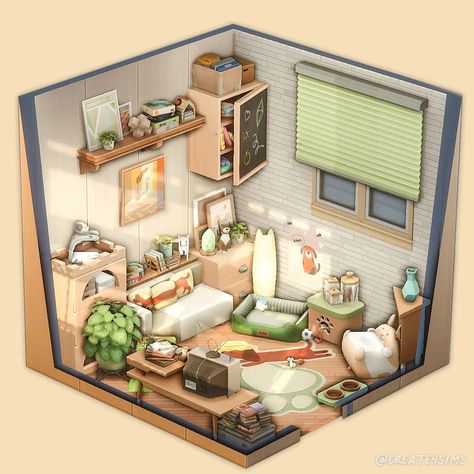 CUTE LIVING ROOM || with CC Hi! I decorated a room using the "Besties: Me and my dog" CC pack by @sixamcc 🐶 This childern and dogs friendly pack is perfect for cozy interiors if you are a dog lover🥹 I hope you like it! More about the CC pack on Alex's socials! #thesims4 Sims 4 Pet Room Ideas, Room Customization, Sims Freeplay Houses, Cozy Interiors, Cute Living Room, Sims Packs, Sims 4 House Plans, Sims 4 Body Mods, Sims Ideas