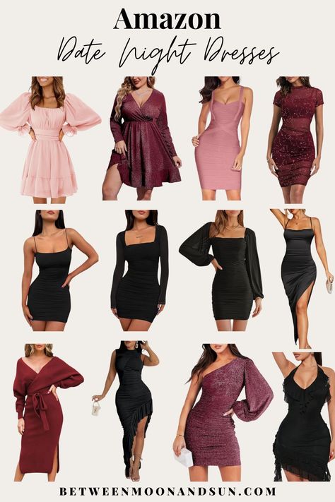 Outfits For Dinner Date Night, Romantic Dresses Date Night, Dresses For Dinner, Classy Date Night, Dresses From Amazon, Outfits For Dinner, Emma Heming, Dinner Date Outfits, Romantic Dresses