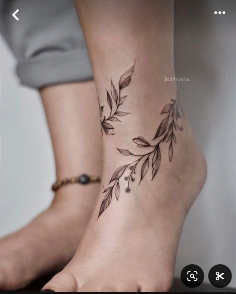 Ankle Leaves Tattoo, Leg Tattoos Women Ankle, Leaf Ankle Tattoo, Floral Ankle Tattoo Wraps, Ankle Wrap Around Tattoo, Vine Ankle Tattoo, Ankle Vine Tattoo, Ankle Wrap Tattoo, Vine Foot Tattoos