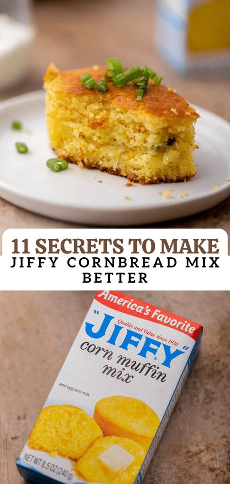 This is the best doctored-up cornbread made out of Jiffy corn muffin mix, It is moist, flavorful and so easy to make! Boxed Cornbread Better, Corn Muffin Mix Recipes, Cornbread Muffins Jiffy, Muffin Mix Recipe, Jiffy Recipes, Jiffy Cornbread Recipes, Cornbread Muffins Recipe, Jiffy Corn Muffins, Cornmeal Muffins