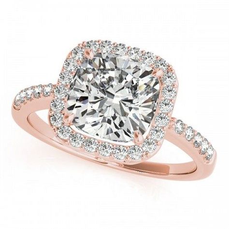 3 Engagement Ring Trends That Will Stand Out In The Crowd Yellow Gold Halo Engagement Ring, Square Halo Engagement Rings, Cushion Cut Engagement Ring, Engagement Ring Diamond Cut, Diamond Engagement Ring Set, Cushion Cut Diamonds, Halo Engagement Rings, Halo Diamond Ring, Gold Engagement Ring