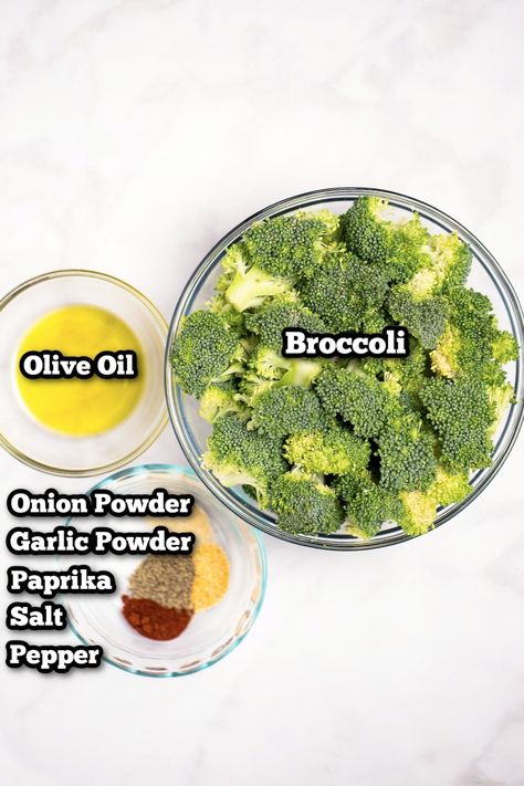 Air Fryer Broccoli is tender on the inside, crispy on the outside, and made with fresh broccoli and savory spices with olive oil in only 10 minutes! Broccoli Recipes Air Fryer, Air Fried Broccoli, Air Fryer Broccoli, Broccolini Recipe, Spice Combinations, Fried Broccoli, Frozen Broccoli, Fresh Broccoli, Roasted Broccoli