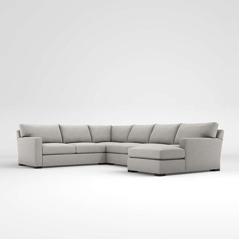 Axis 4-Piece Sectional Sofa | Crate & Barrel Crate And Barrel Sofa, Corner Loveseat, Sofa Corner, Fabric Freshener, Double Chaise Sectional, Apartment Sofa, Sofa Review, Armless Loveseat, Crate Barrel